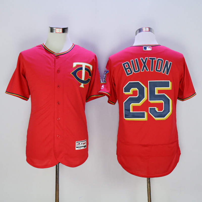 Men Minnesota Twins 25 Buxton Red MLB Jerseys